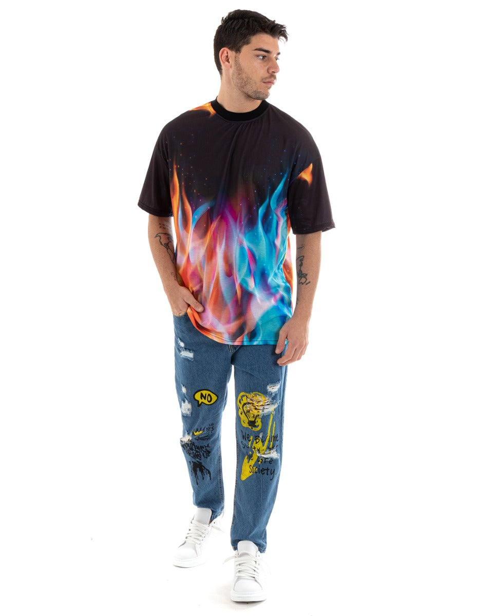 T-Shirt Uomo Tie Dye Maniche Corte Girocollo Multicolore GIOSAL - TS2903A