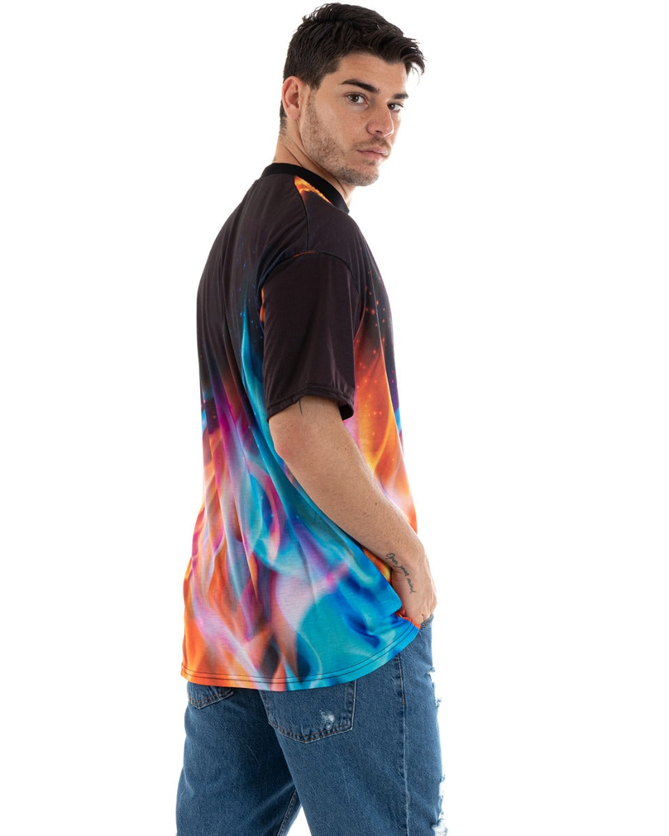 T-Shirt Uomo Tie Dye Manica Corta Girocollo Multicolore GIOSAL - TS2903A
