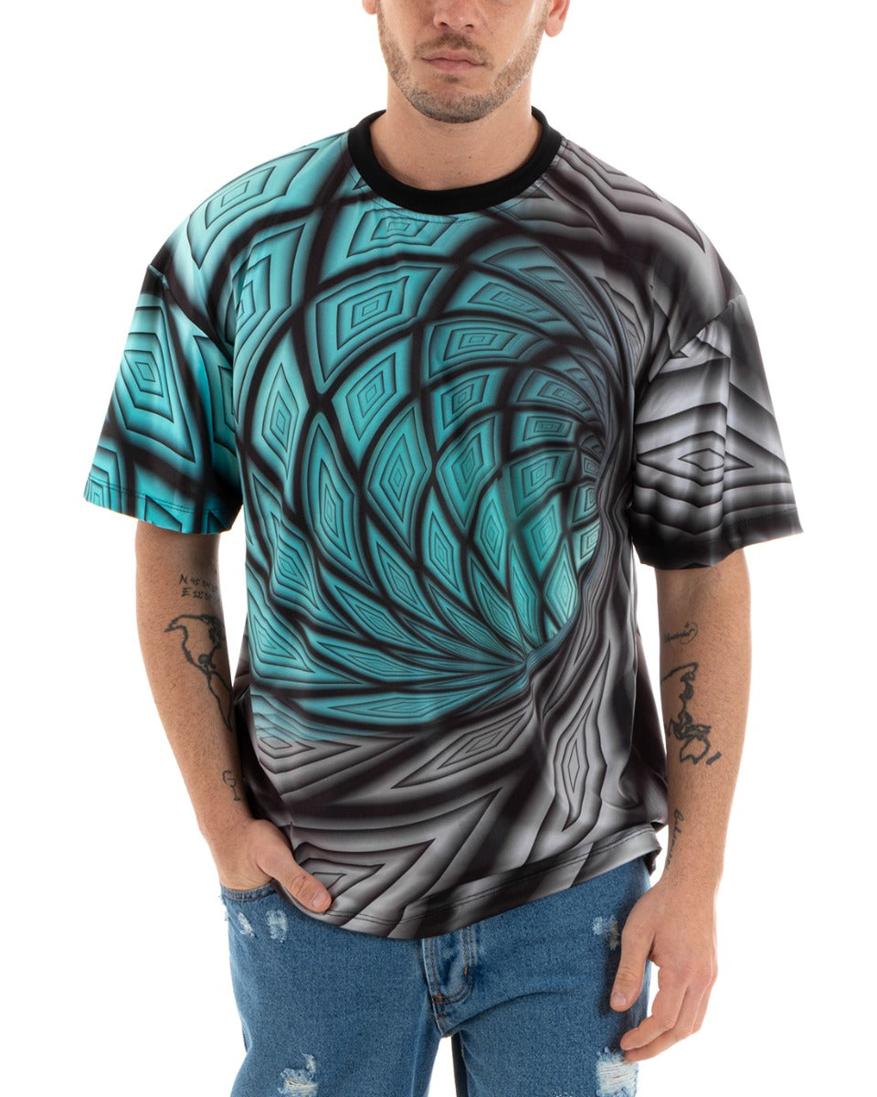T-Shirt Uomo Tie Dye Maniche Corte Girocollo Multicolore GIOSAL - TS2904A