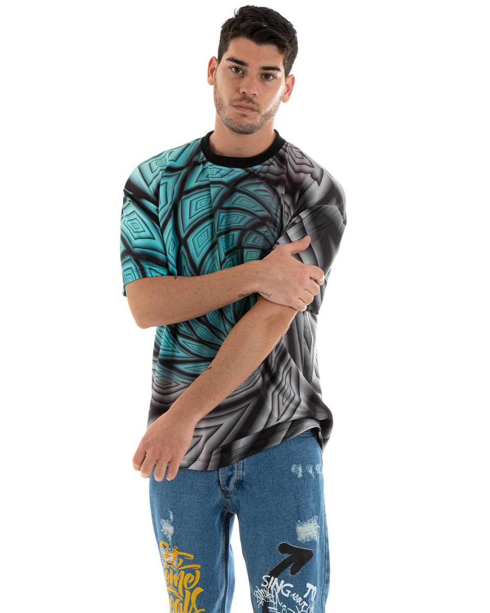 T-Shirt Uomo Tie Dye Maniche Corte Girocollo Multicolore GIOSAL - TS2904A