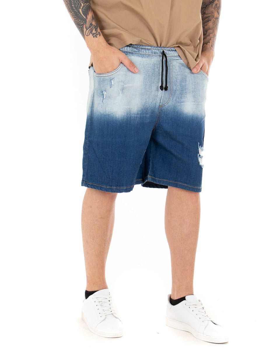 Bermuda Pantaloncino Uomo Jeans Bicolore Pantalaccio GIOSAL-PC1797A
