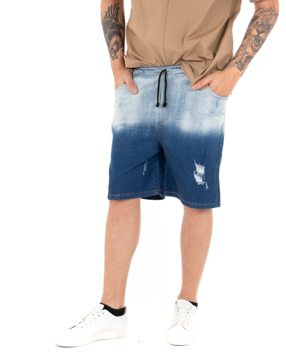 Bermuda Shorts Men's Two-Tone Jeans GIOSAL-PC1797A