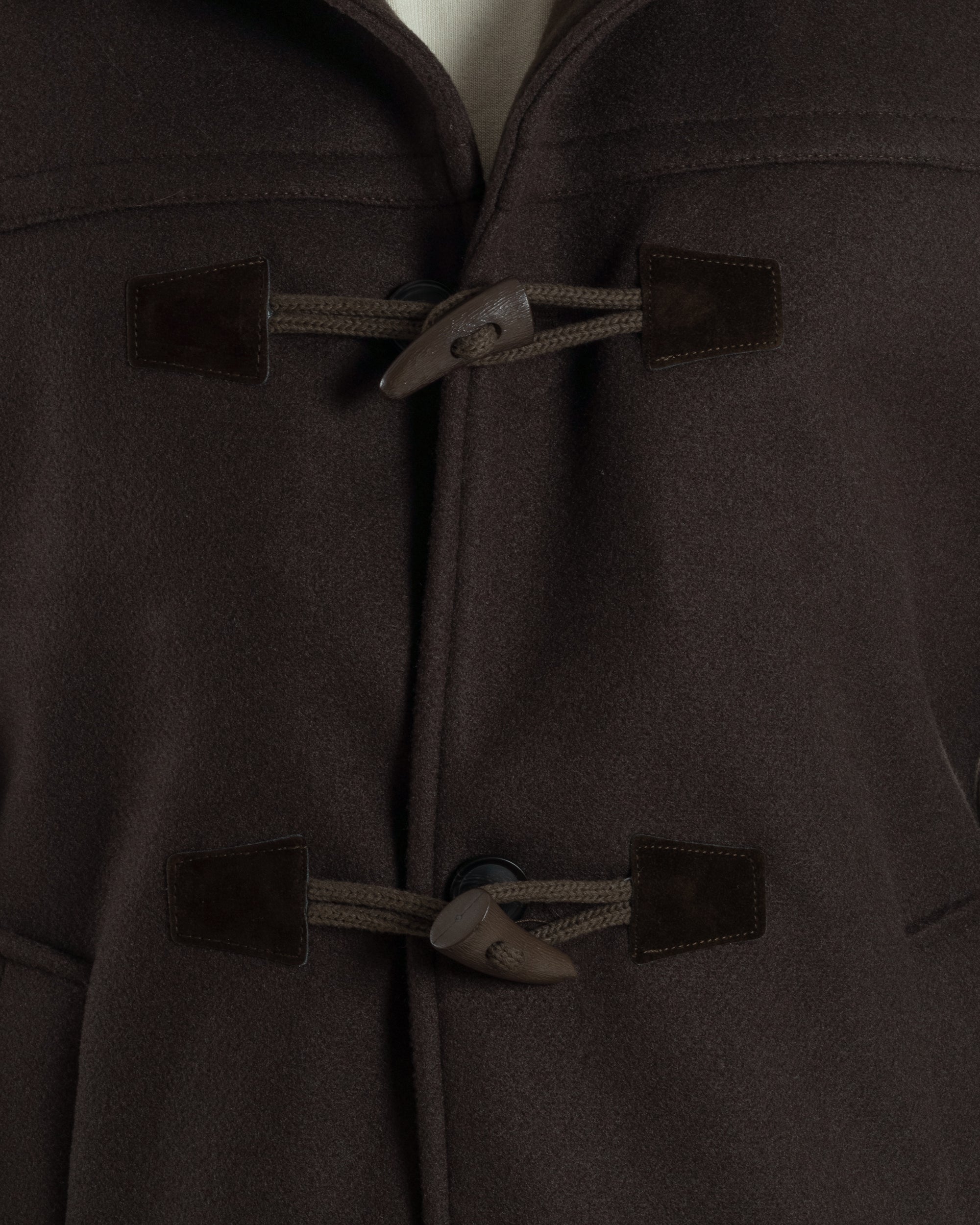 Cappotto Uomo Lana Montgomery Con Alamari E Cappuccio Marrone CO1075A