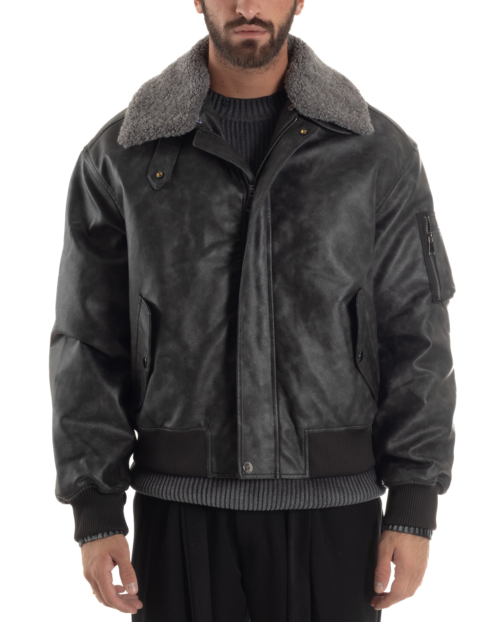 Aviatrix Giacca Sportiva Da Uomo In Vera Pelle Con 2 Bottoni  EAQQ Nevada Timber S 128720314
