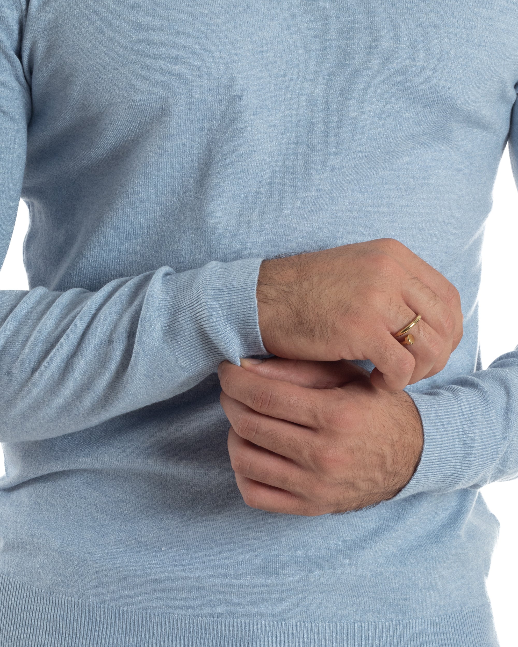 Maglioncino Uomo Girocollo Basic Tinta Unita Polvere M2570A