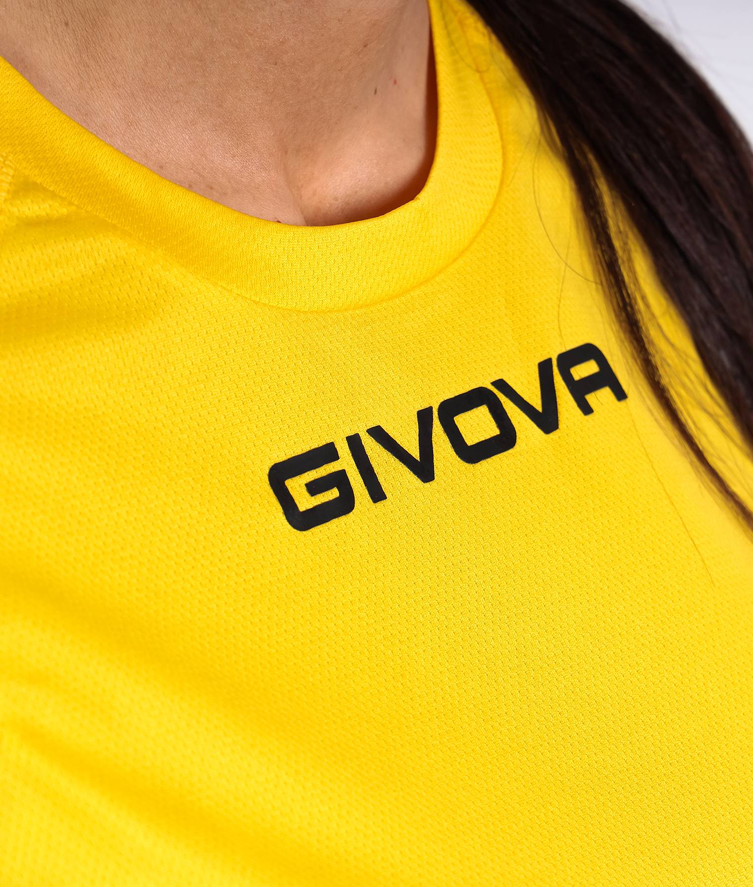 T-shirt GIVOVA ONE MICROFORATA GIALLO Mesh Unisex Maglia Sportiva Comoda Tinta Unita GIOSAL