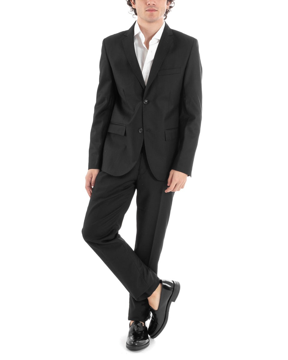 Men's Suit Single-breasted Suit Jacket Pants Black Elegant Ceremony Tuxedo GIOSAL-AE1003A