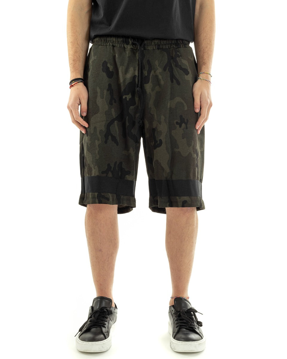Bermuda Shorts Men's Tracksuit Short Camouflage Green GIOSAL-PC1110A