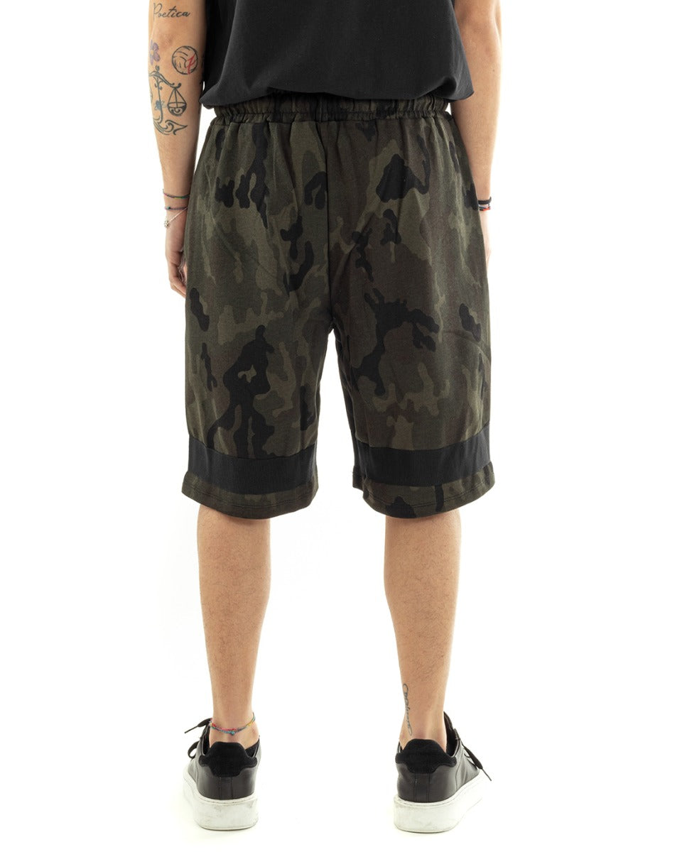 Bermuda Shorts Men's Tracksuit Short Camouflage Green GIOSAL-PC1110A