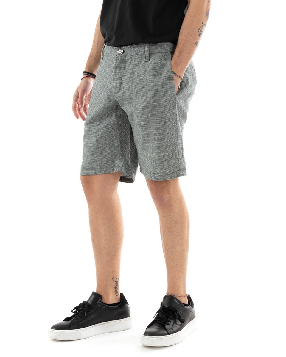 Bermuda Short Men's Shorts Over-D Button Zip Pocket America GIOSAL-PC1127A