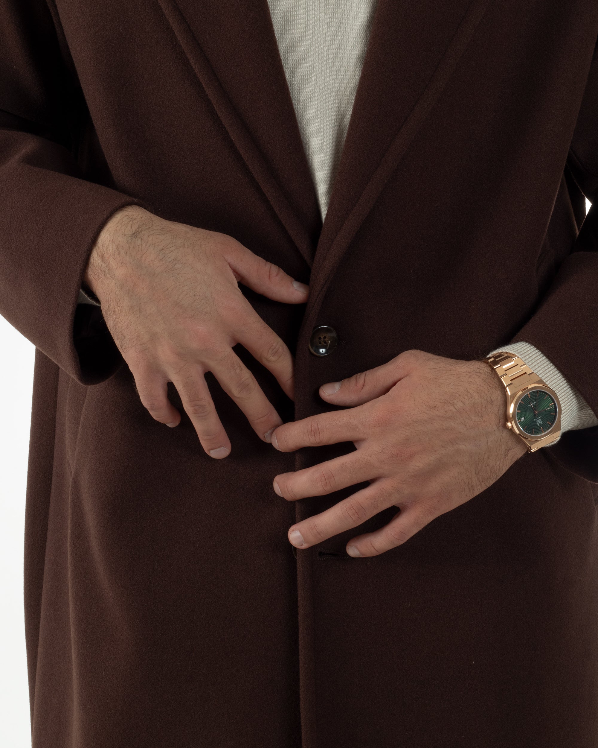 Cappotto Uomo Oversize Monopetto Maniche Raglan Collo Rever Marrone CO1076A