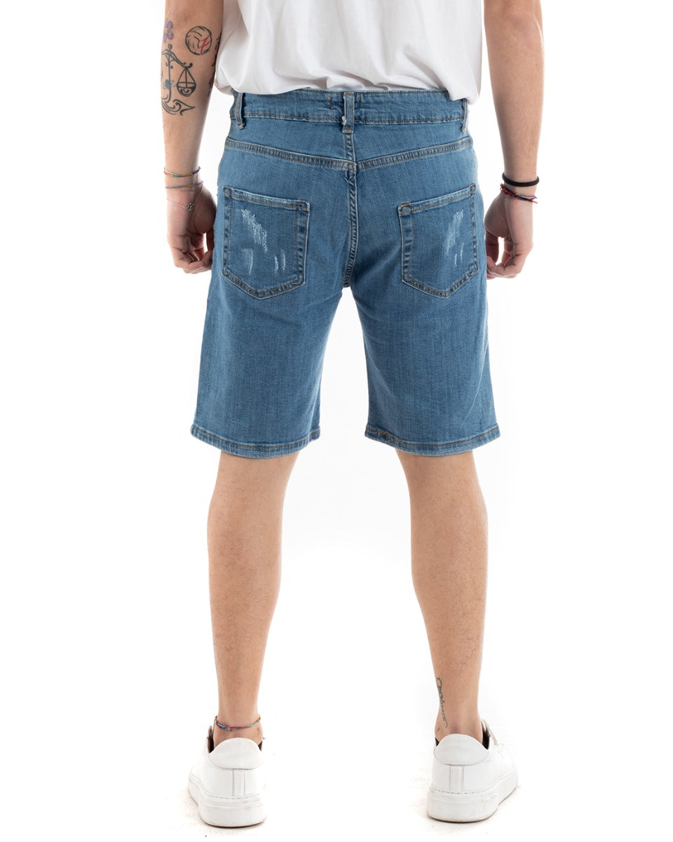 Bermuda Pantaloncino Uomo Corto Jeans Con Rotture GIOSAL-PC1194A