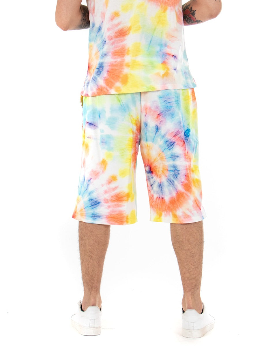 Bermuda Pantaloncino Uomo Corto Tie Dye Colorato GIOSAL-PC1688A