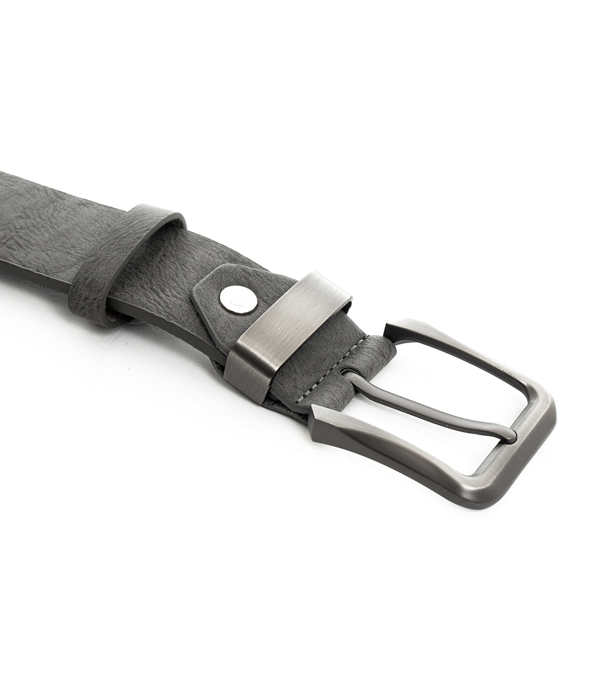 Cintura Uomo Cinta con Fibbia in Metallo Regolabile Grigio Ecopelle Martellata GIOSAL-A2065A
