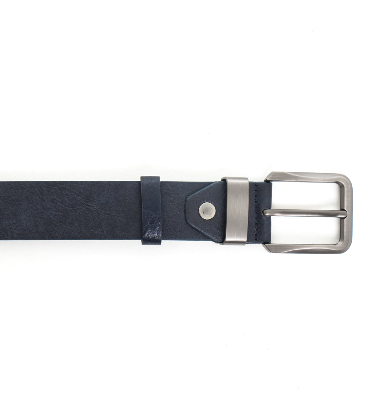 Men's Belt with Adjustable Metal Buckle Blue Textured Faux Leather GIOSAL-A2066A
