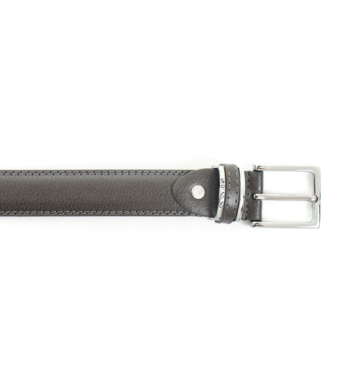 Wide Men's Belt with Adjustable Metal Buckle Gray Textured Faux Leather GIOSAL-A2080A