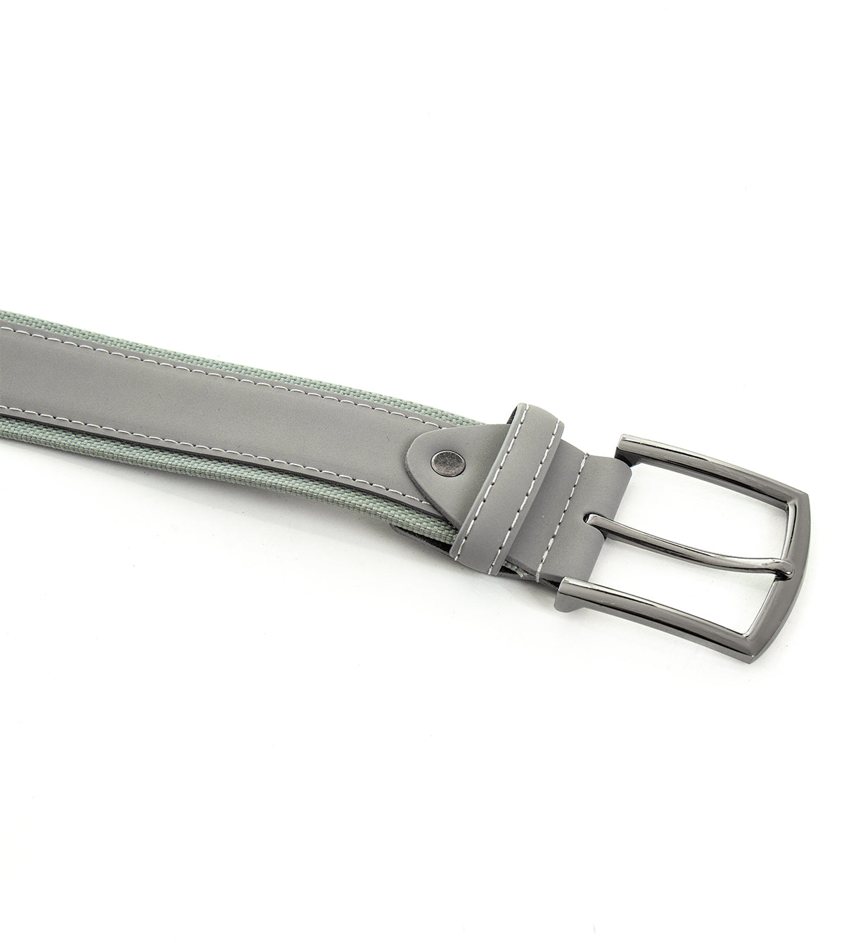 Cintura Uomo Larga Cinta Fibbia in Metallo Regolabile Grigio Eco Camoscio GIOSAL-A2088A