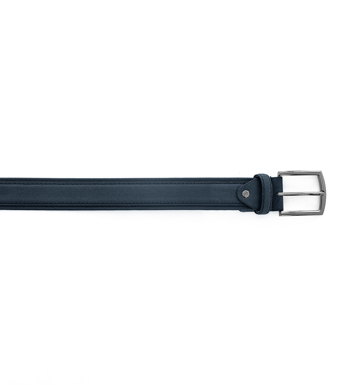 Wide Men's Belt Adjustable Metal Buckle Blue Eco Suede GIOSAL-A2102A