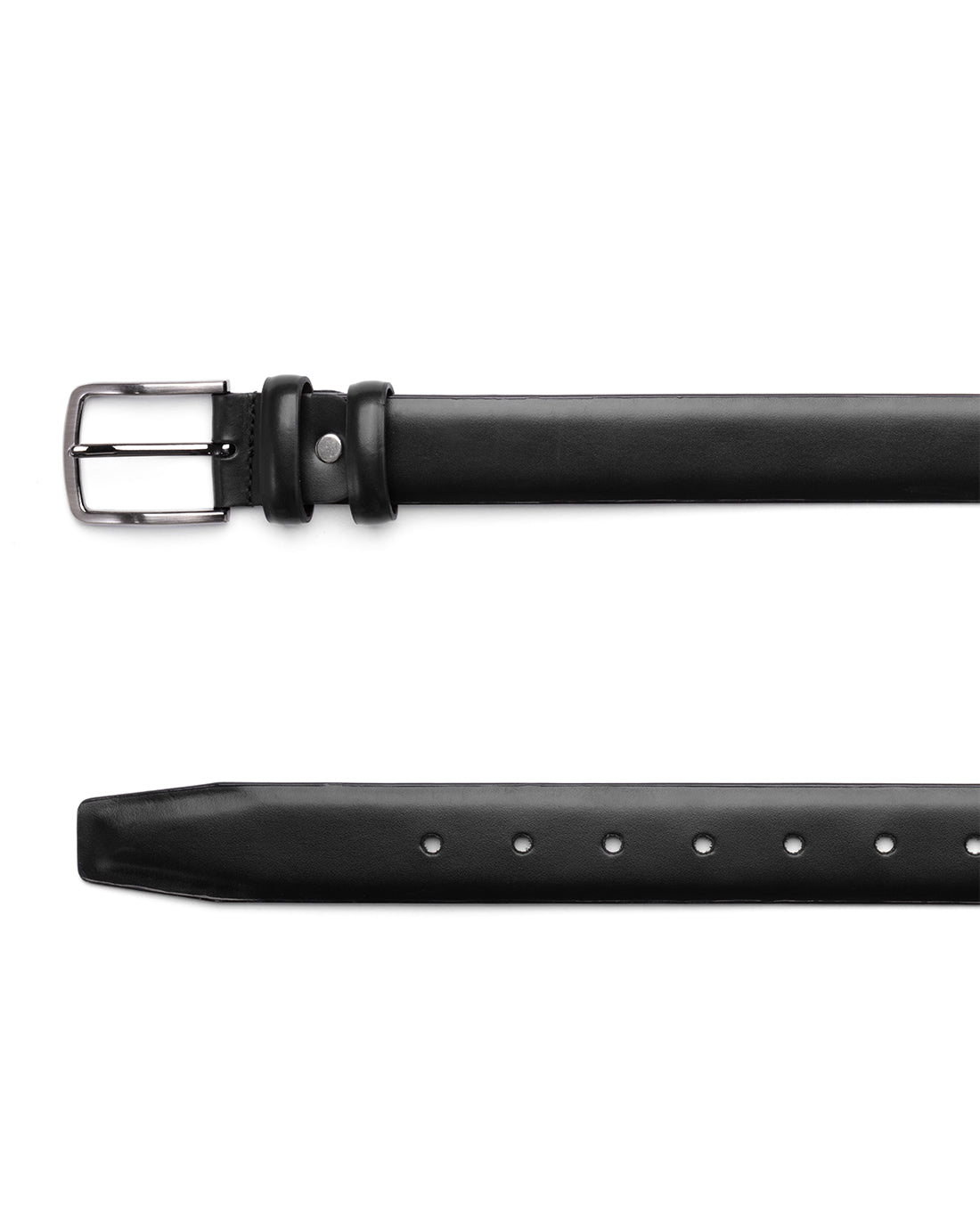 Wide Men's Belt Adjustable Metal Buckle Black Faux Leather GIOSAL-A2112A