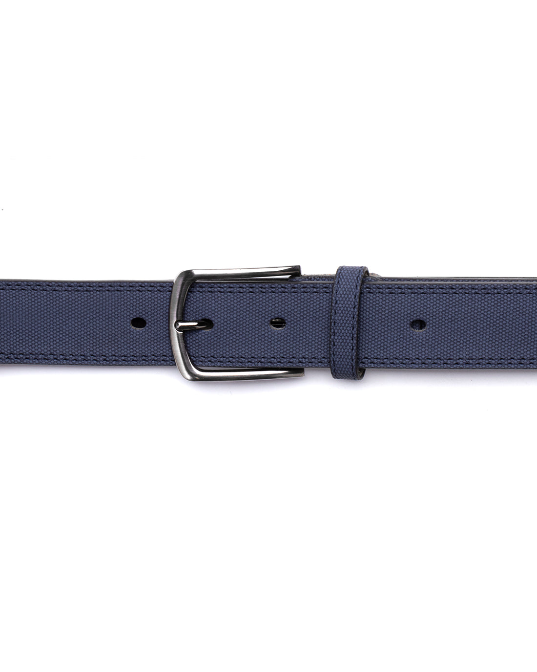 Wide Men's Belt Adjustable Metal Buckle Blue Faux Leather GIOSAL-A2113A