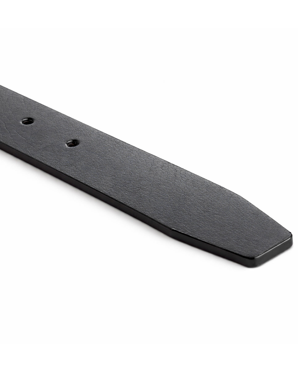 Cintura uomo pelle liscia con fibbia in metallo scuro tinta unita nero GIOSAL-A2142A