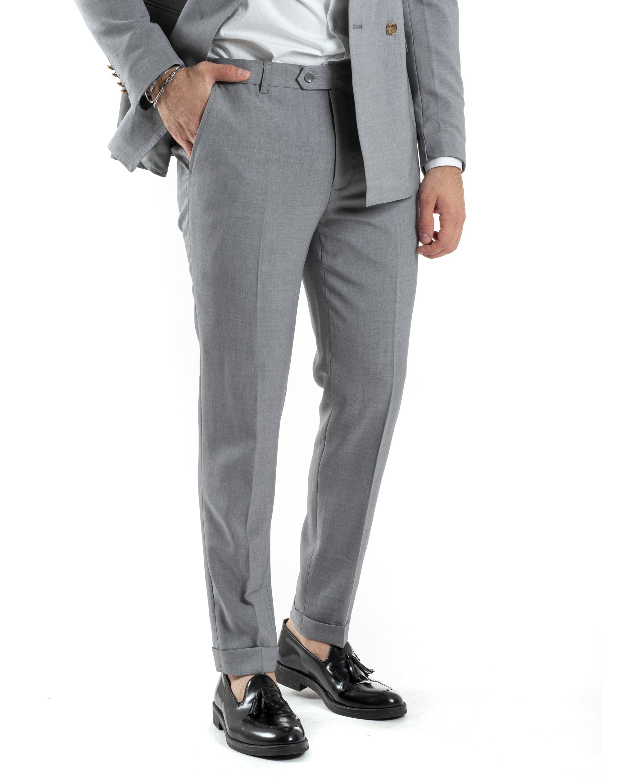 Double-Breasted Men's Suit Suit Jacket Trousers Blue Pinstripe Elegant Casual GIOSAL-OU2404A