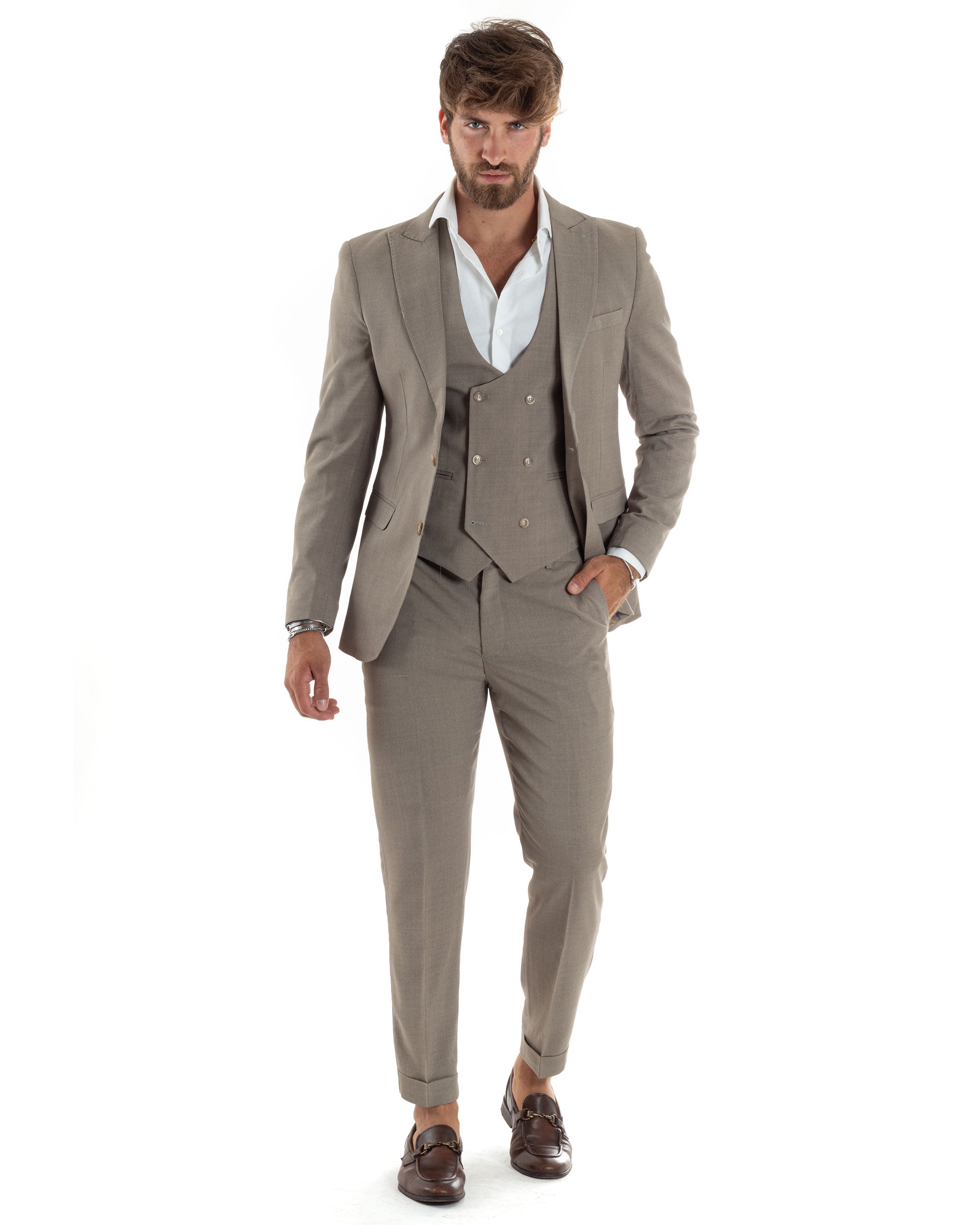 Single Breasted Men's Suit Suit Jacket Pants Blue Elegant Casual GIOSAL-OU2401A