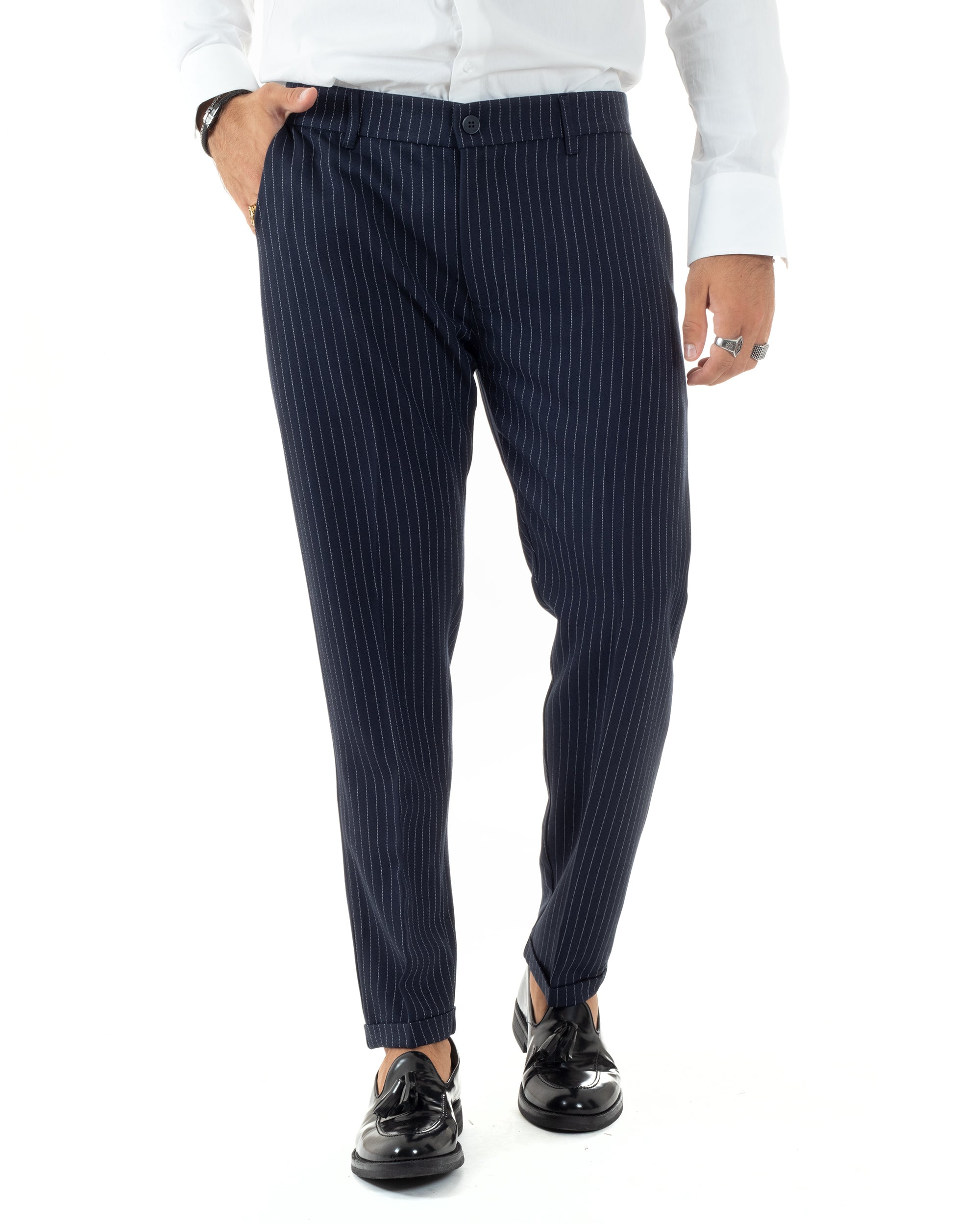 Double-Breasted Men's Suit Suit Jacket Trousers Green Pinstripe Elegant Casual GIOSAL-OU2405A