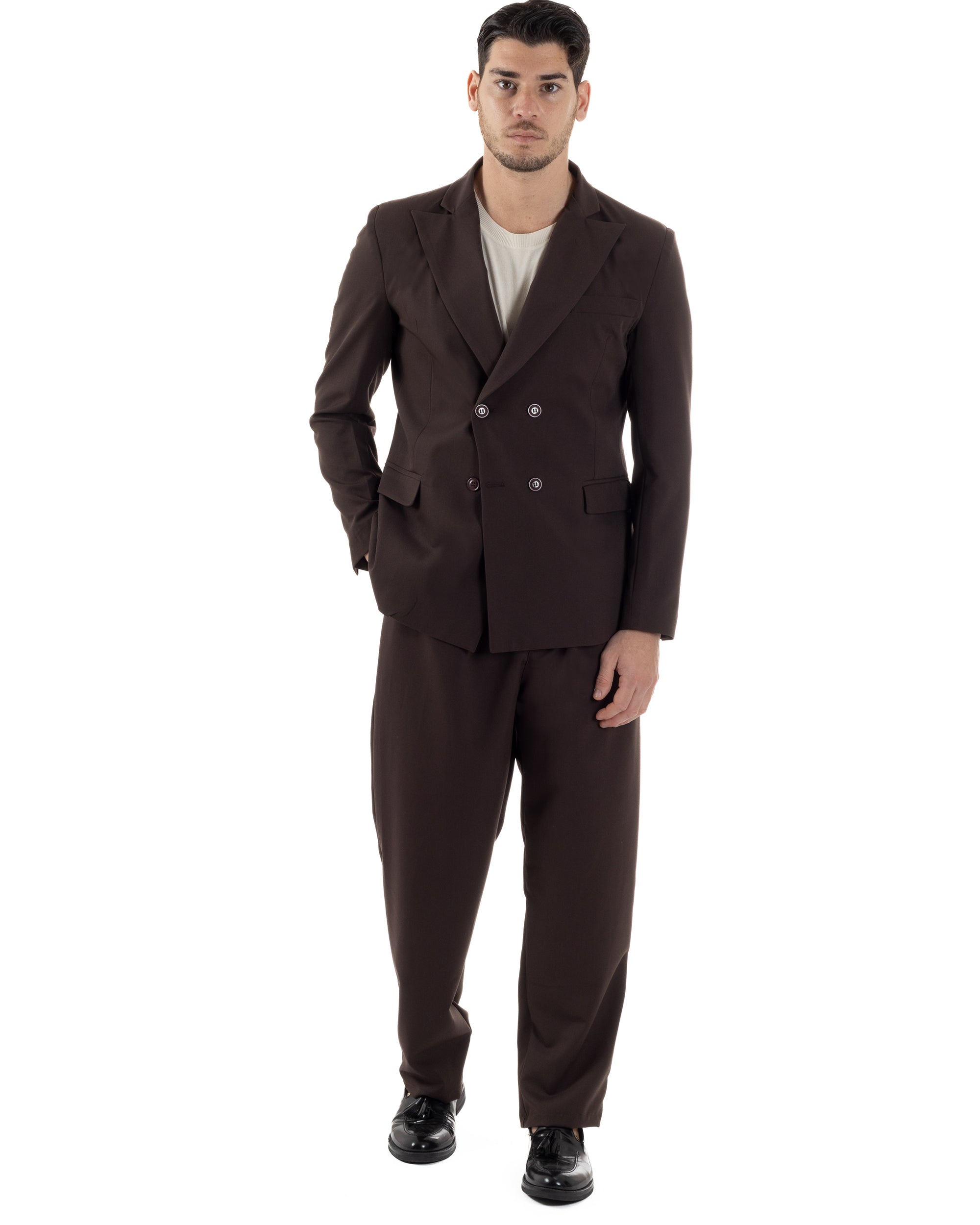 Giacche Abito Uomo Oversize Abito Uomo Doppiopetto Viscosa Relaxed