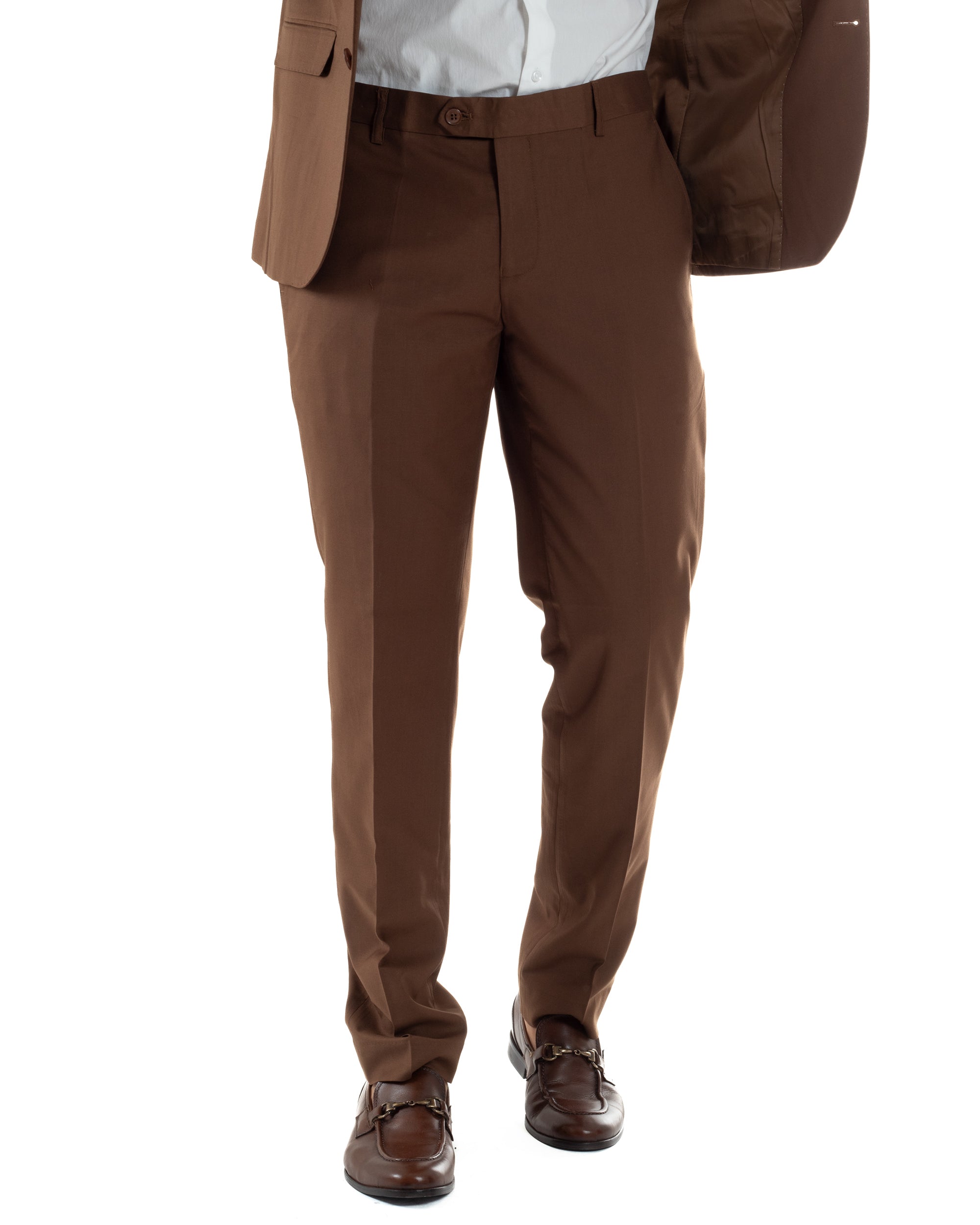 Abito Monopetto Basic Tinta Unita Marrone AE1180A