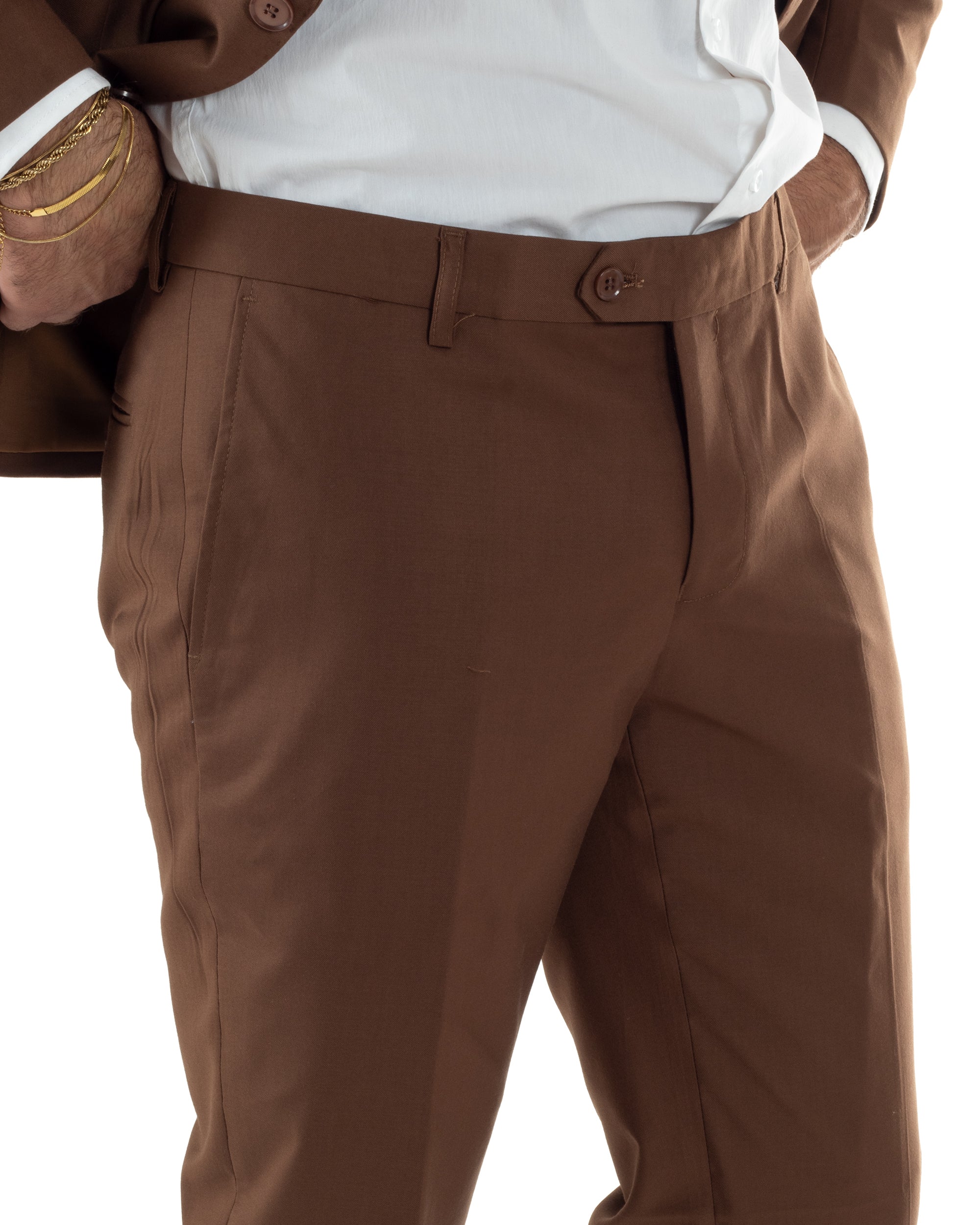 Abito Monopetto Basic Tinta Unita Marrone AE1180A