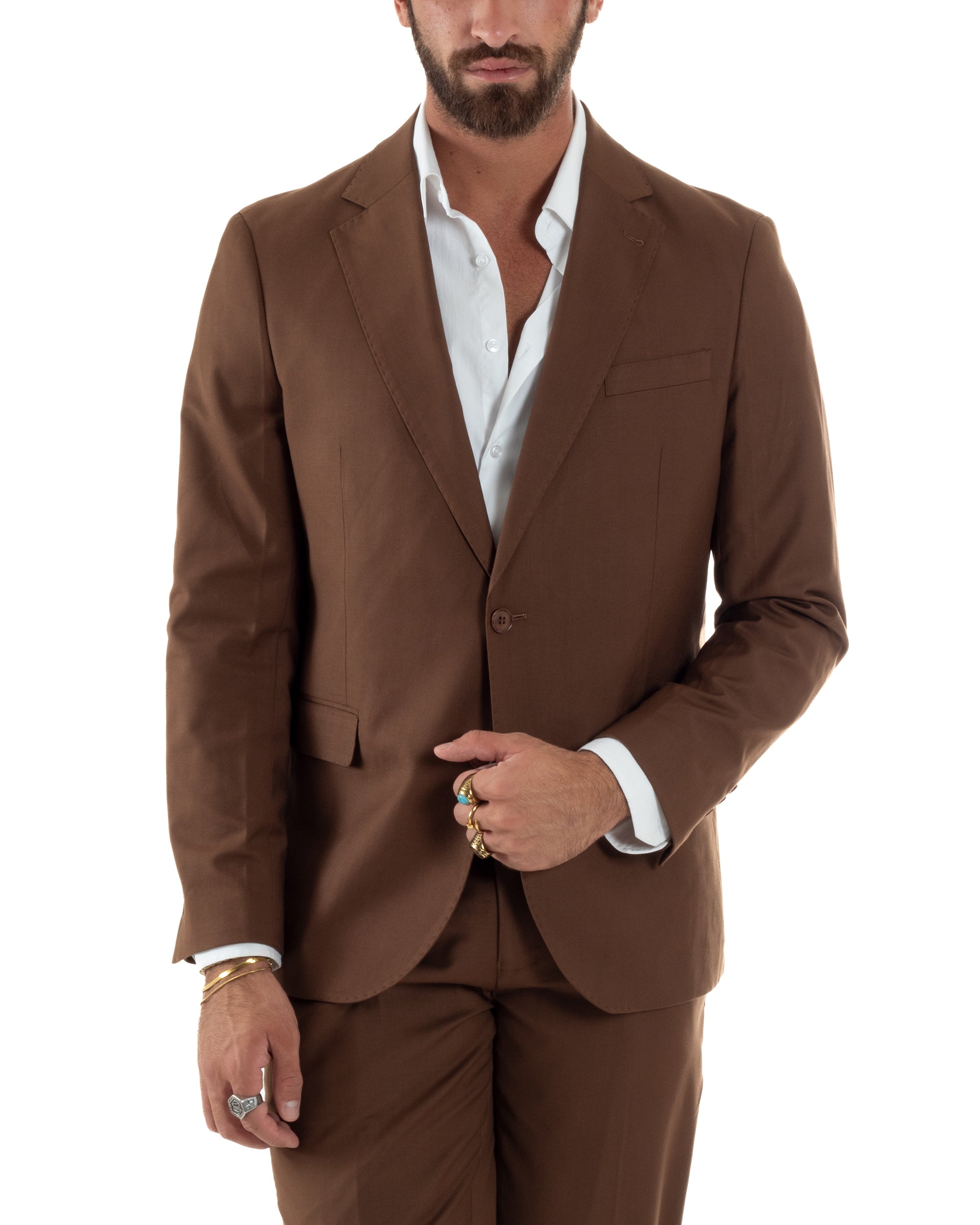 Abito Monopetto Basic Tinta Unita Marrone AE1180A