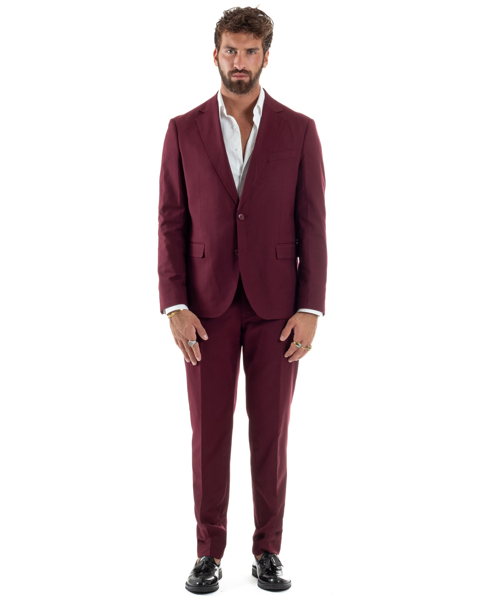 Abito Monopetto Basic Tinta Unita Bordeaux AE1181A