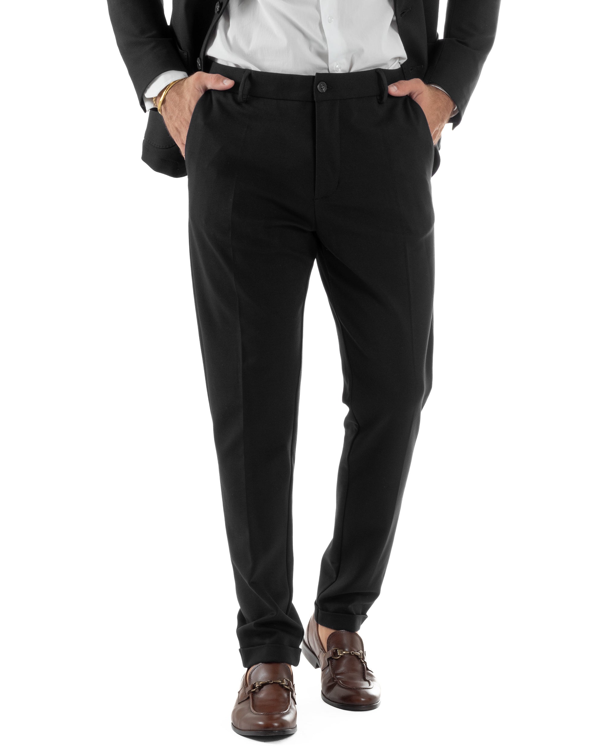 Abito Uomo Monopetto Viscosa Sartoriale Tinta Unita Nero Over-D OC1F2W5G01