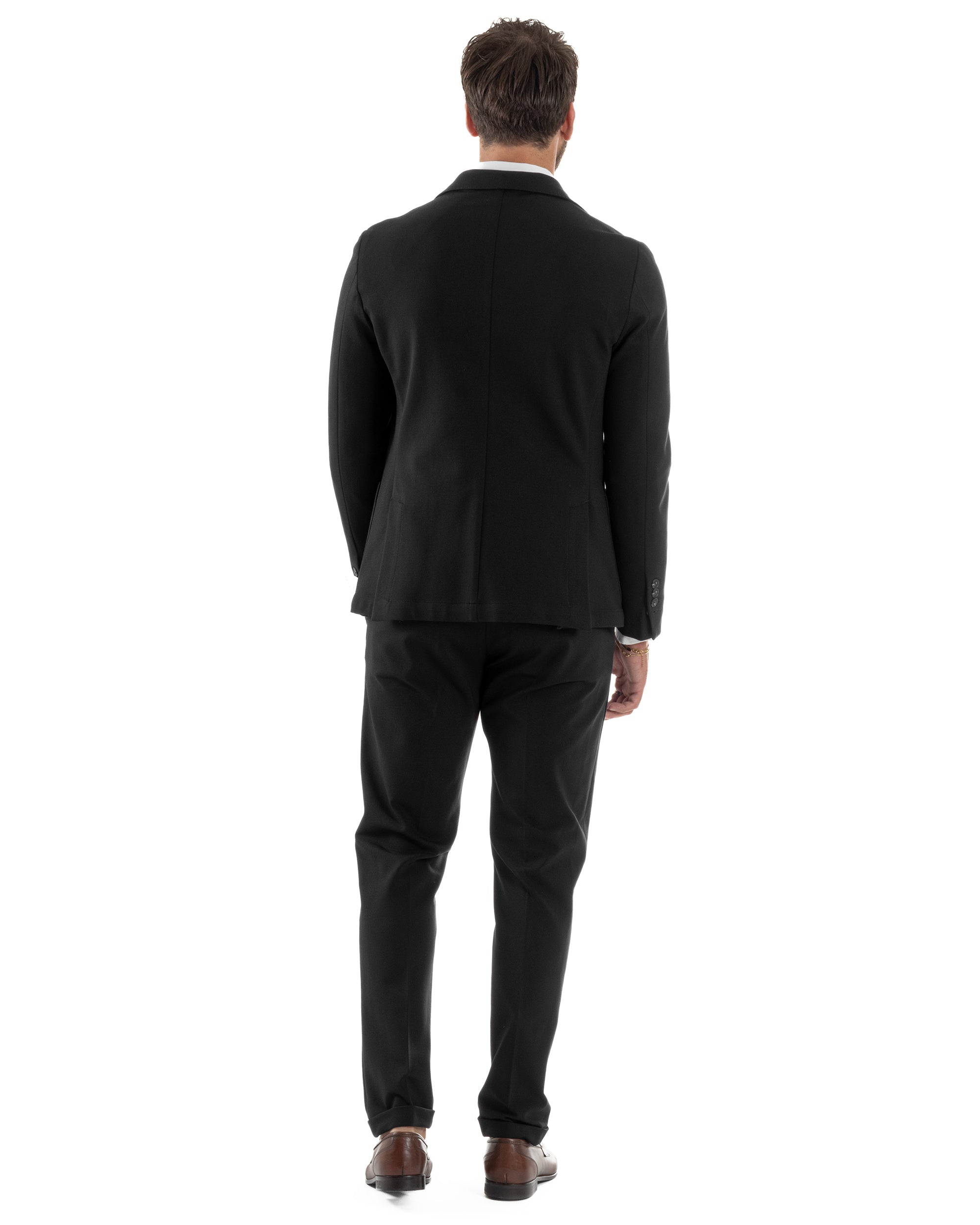 Abito Uomo Monopetto Viscosa Sartoriale Tinta Unita Nero Over-D OC1F2W5G01