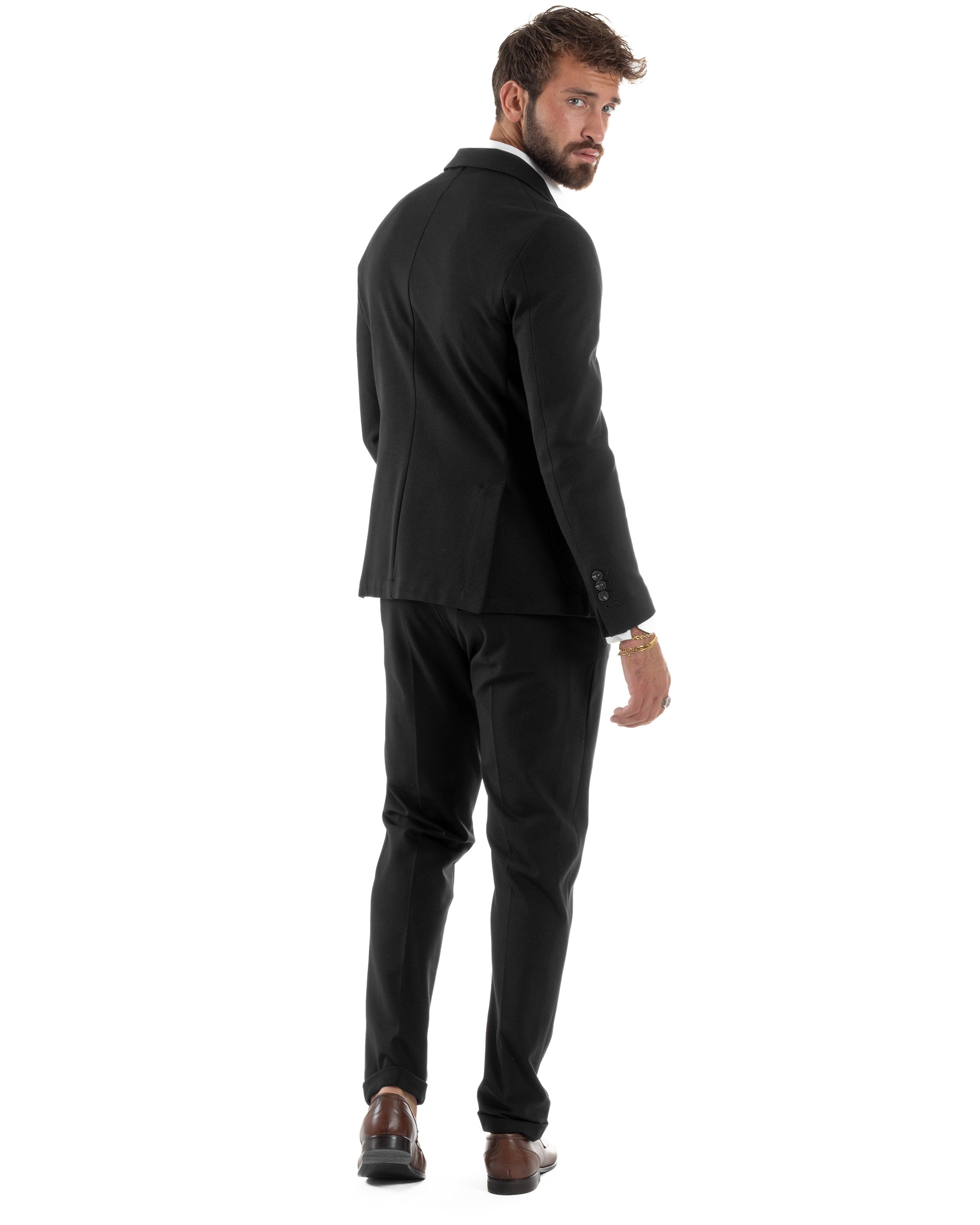 Abito Uomo Monopetto Viscosa Sartoriale Tinta Unita Nero Over-D OC1F2W5G01
