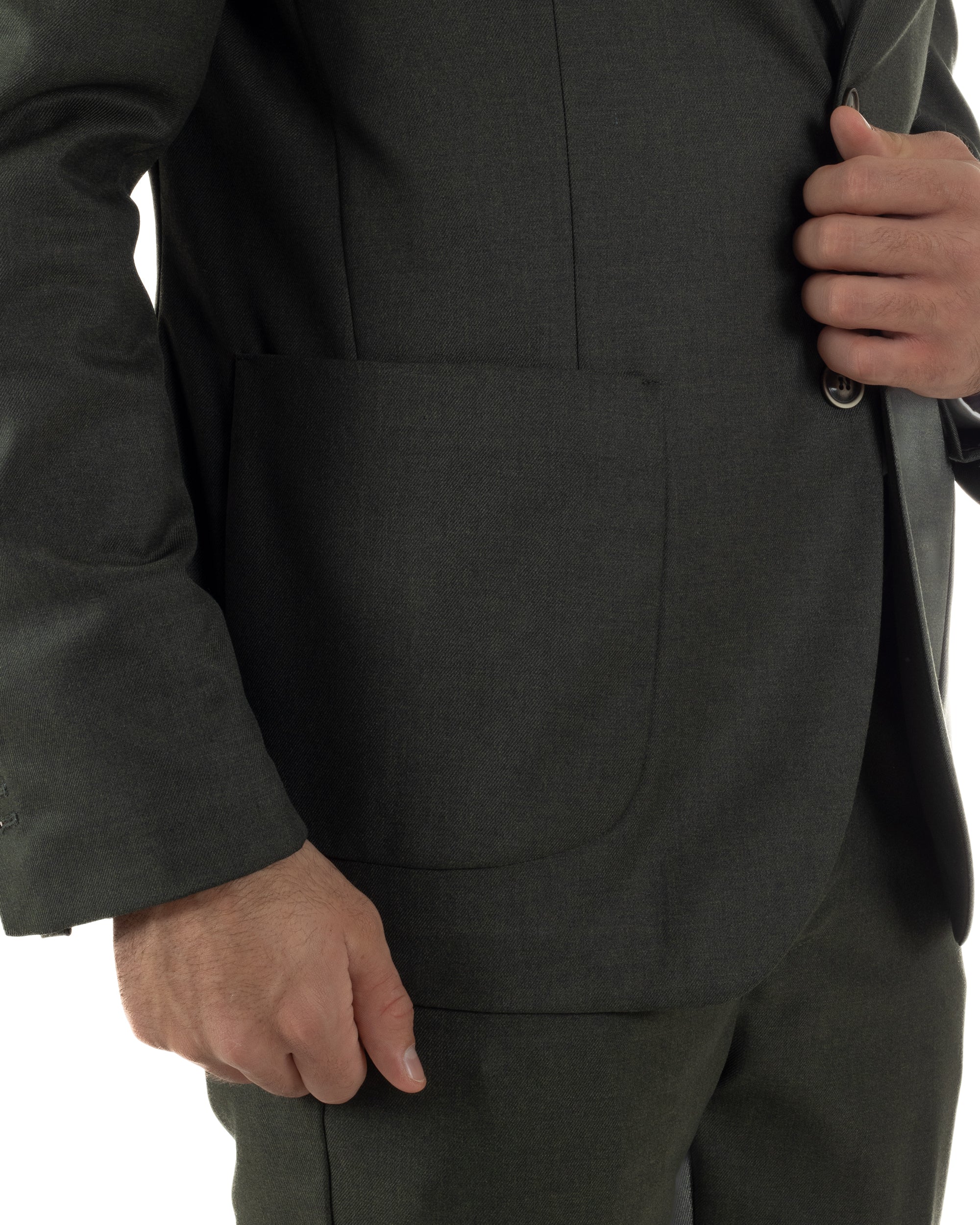 Abito Uomo Monopetto Lana Classico Sartoriale Verde AE1198A