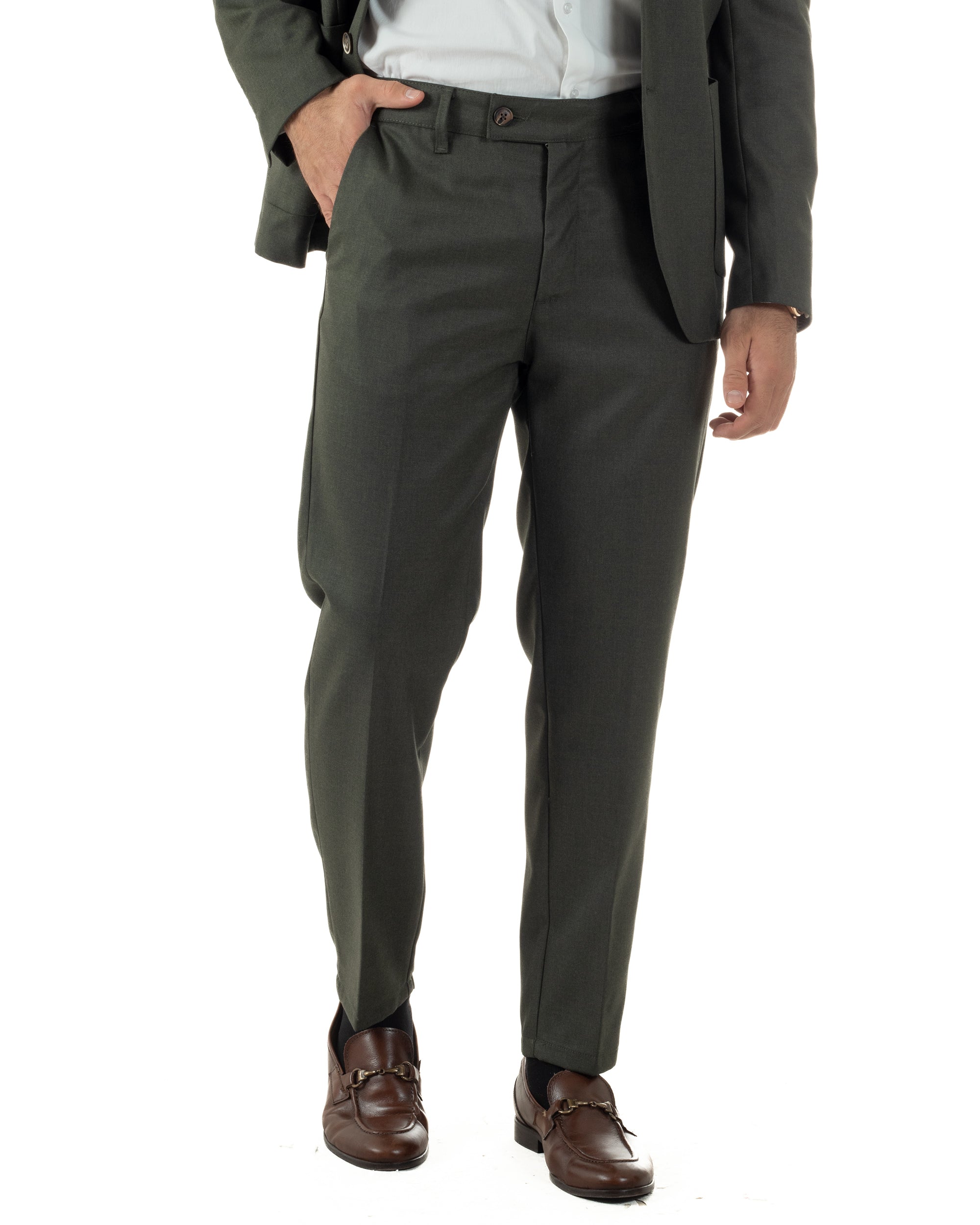 Abito Uomo Monopetto Lana Classico Sartoriale Verde AE1198A