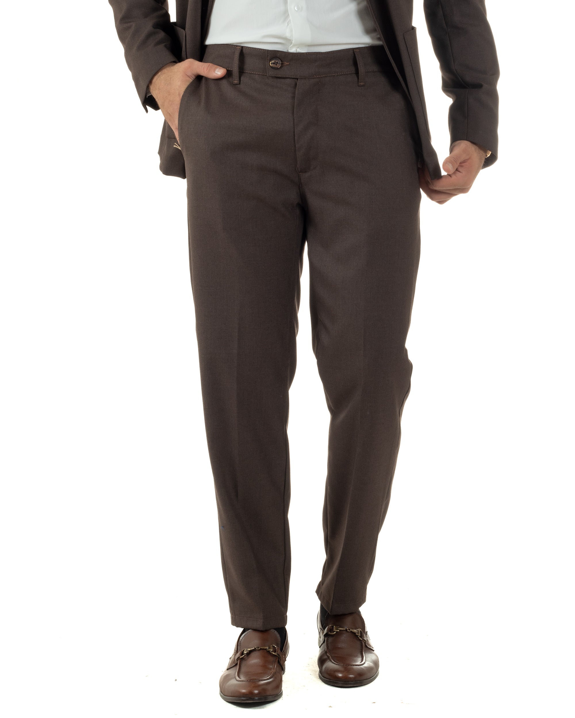 Abito Uomo Monopetto Lana Classico Sartoriale Marrone AE1199A