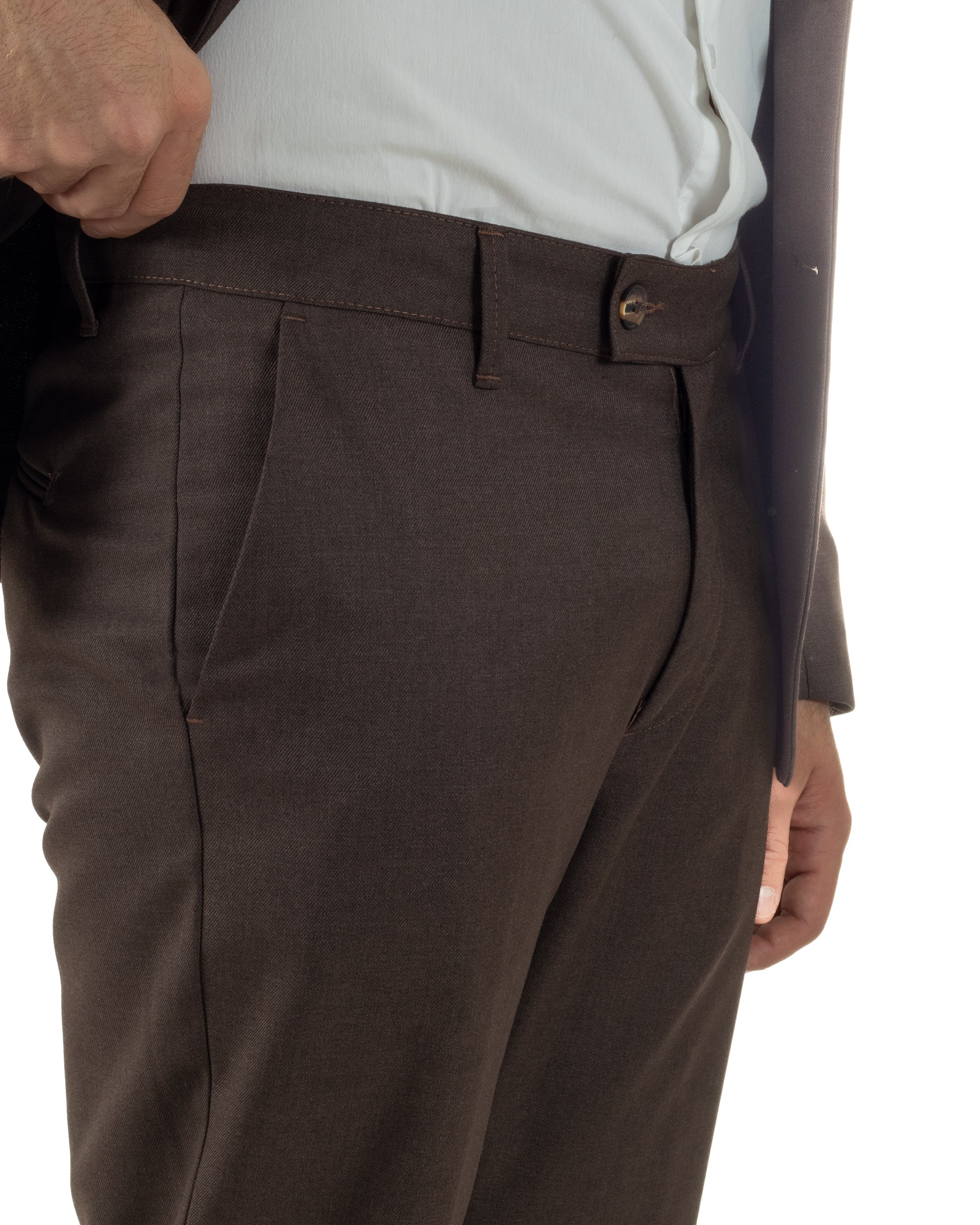 Abito Uomo Monopetto Lana Classico Sartoriale Marrone AE1199A