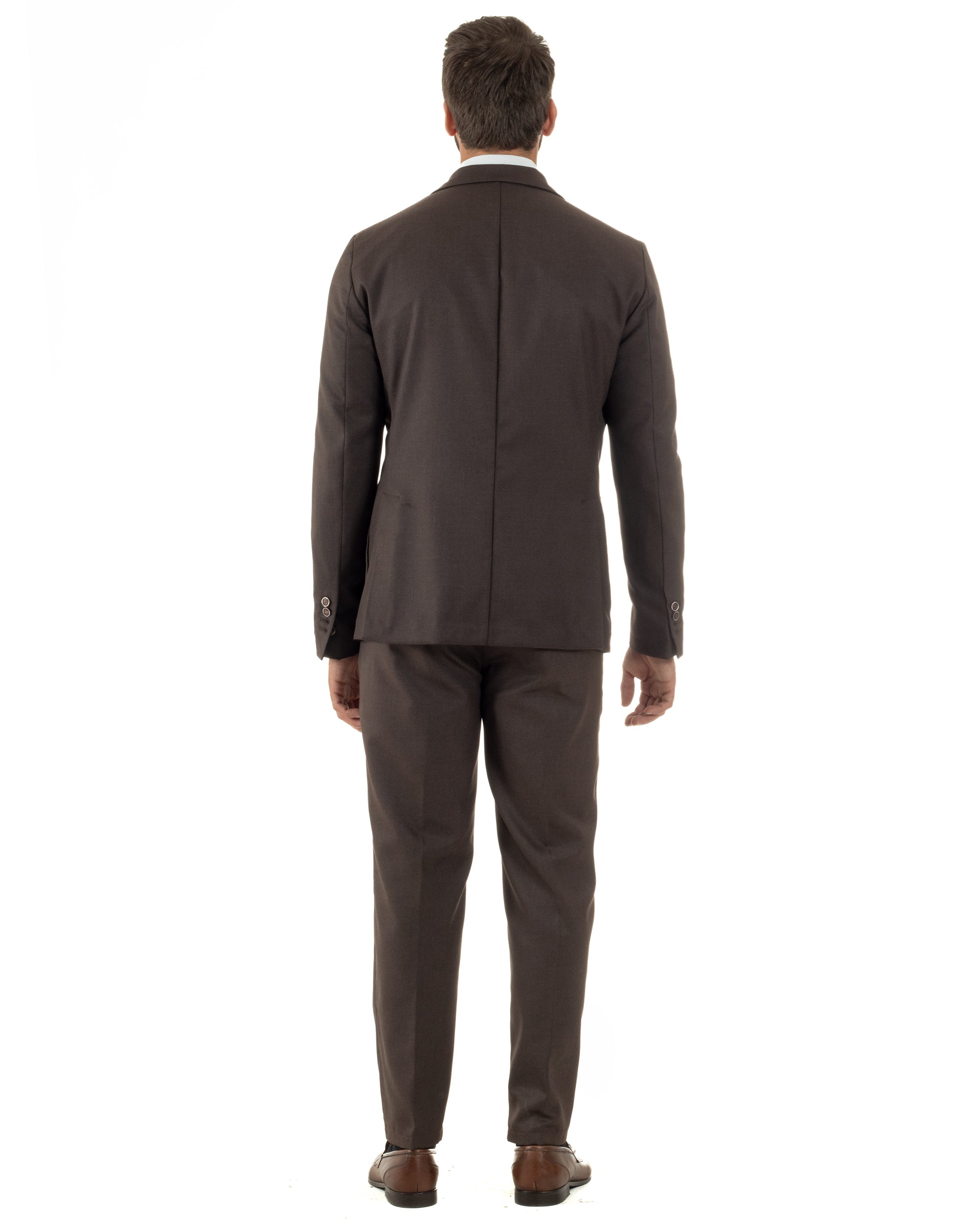 Abito Uomo Monopetto Lana Classico Sartoriale Marrone AE1199A