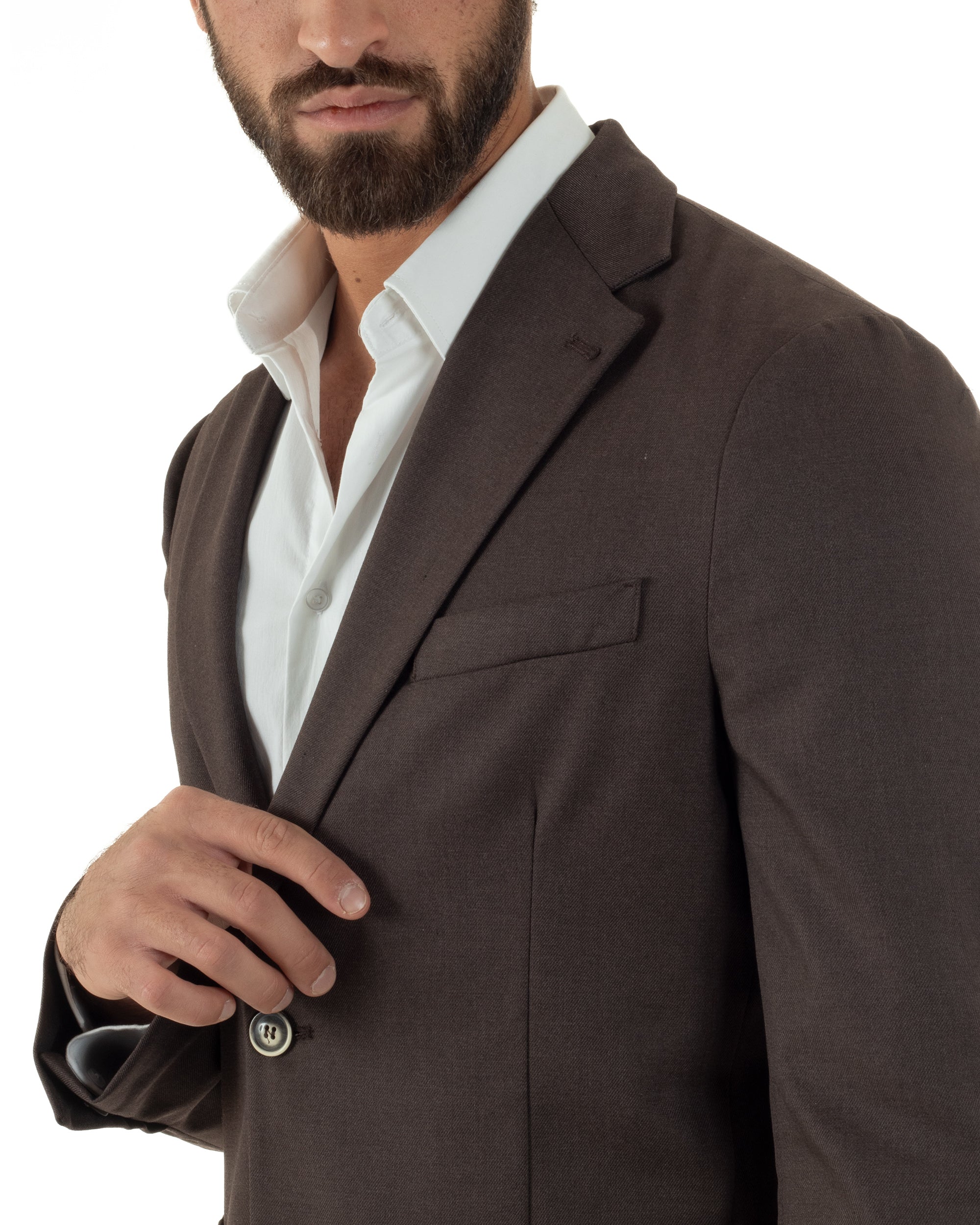 Abito Uomo Monopetto Lana Classico Sartoriale Marrone AE1199A