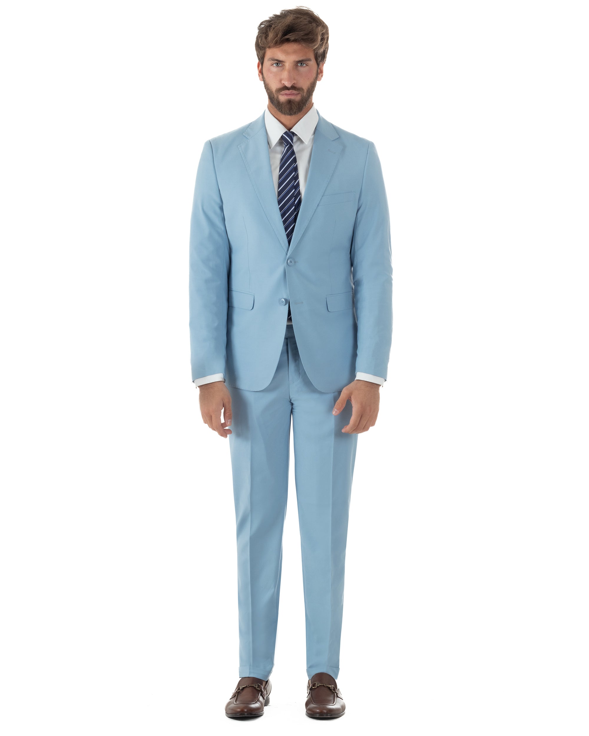 Abito uomo monopetto vestito viscosa completo giacca pantaloni polvere GIOSAL-AE1232A