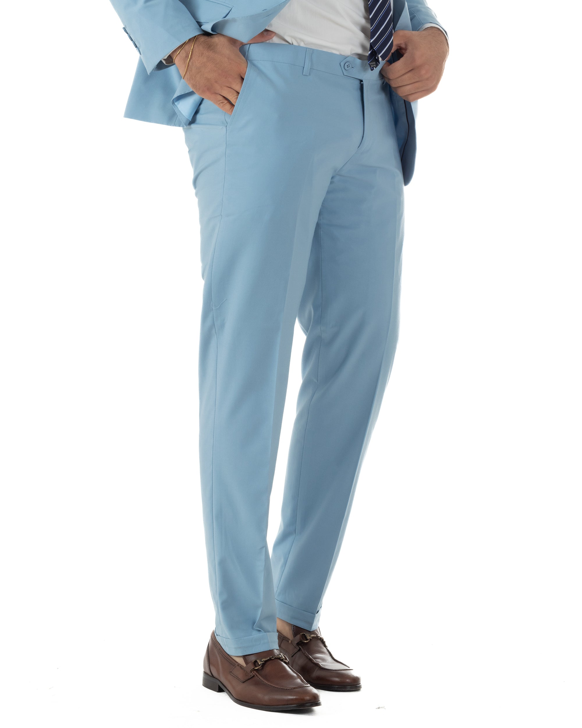 Abito uomo monopetto vestito viscosa completo giacca pantaloni polvere GIOSAL-AE1232A
