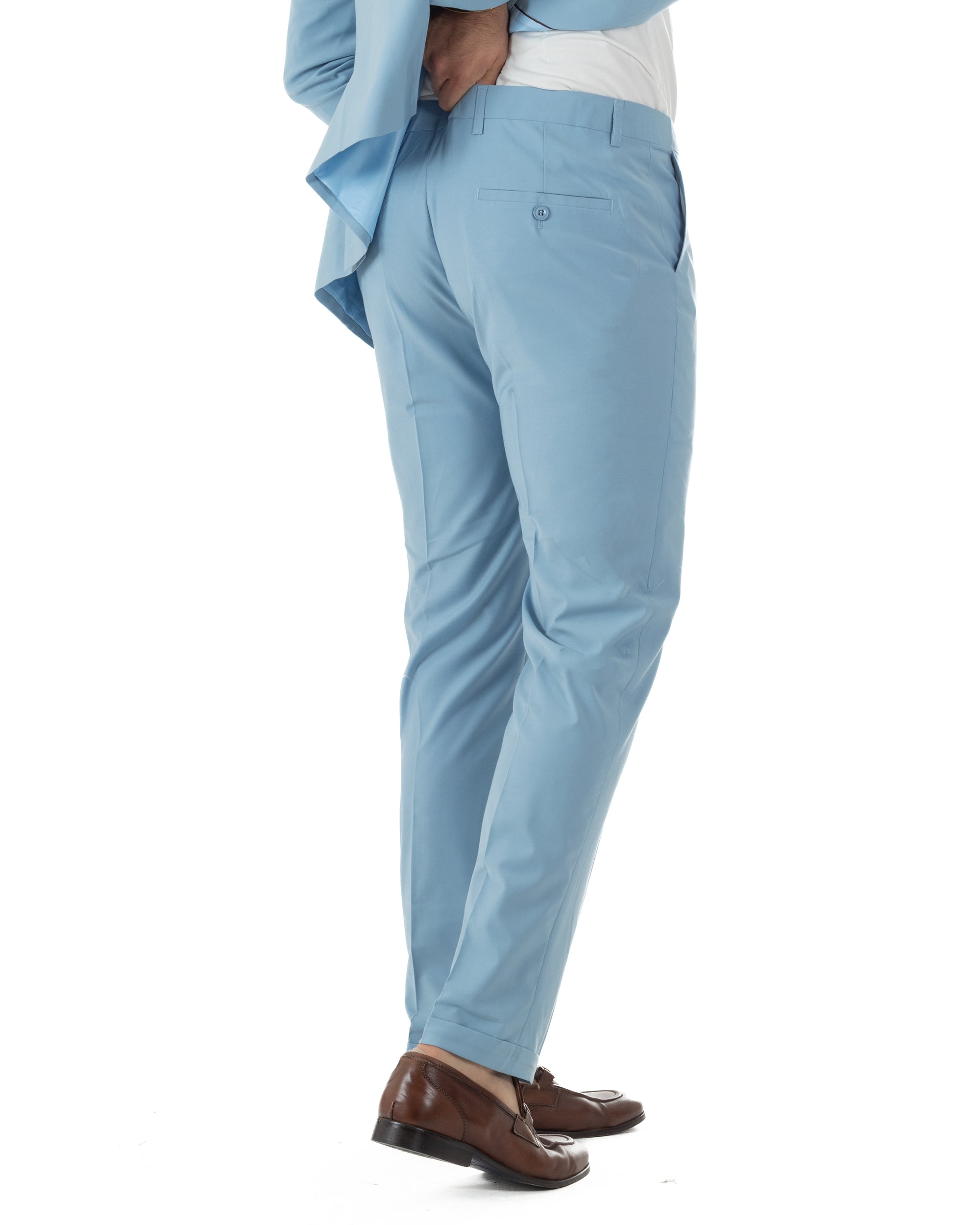 Abito uomo monopetto vestito viscosa completo giacca pantaloni polvere GIOSAL-AE1232A