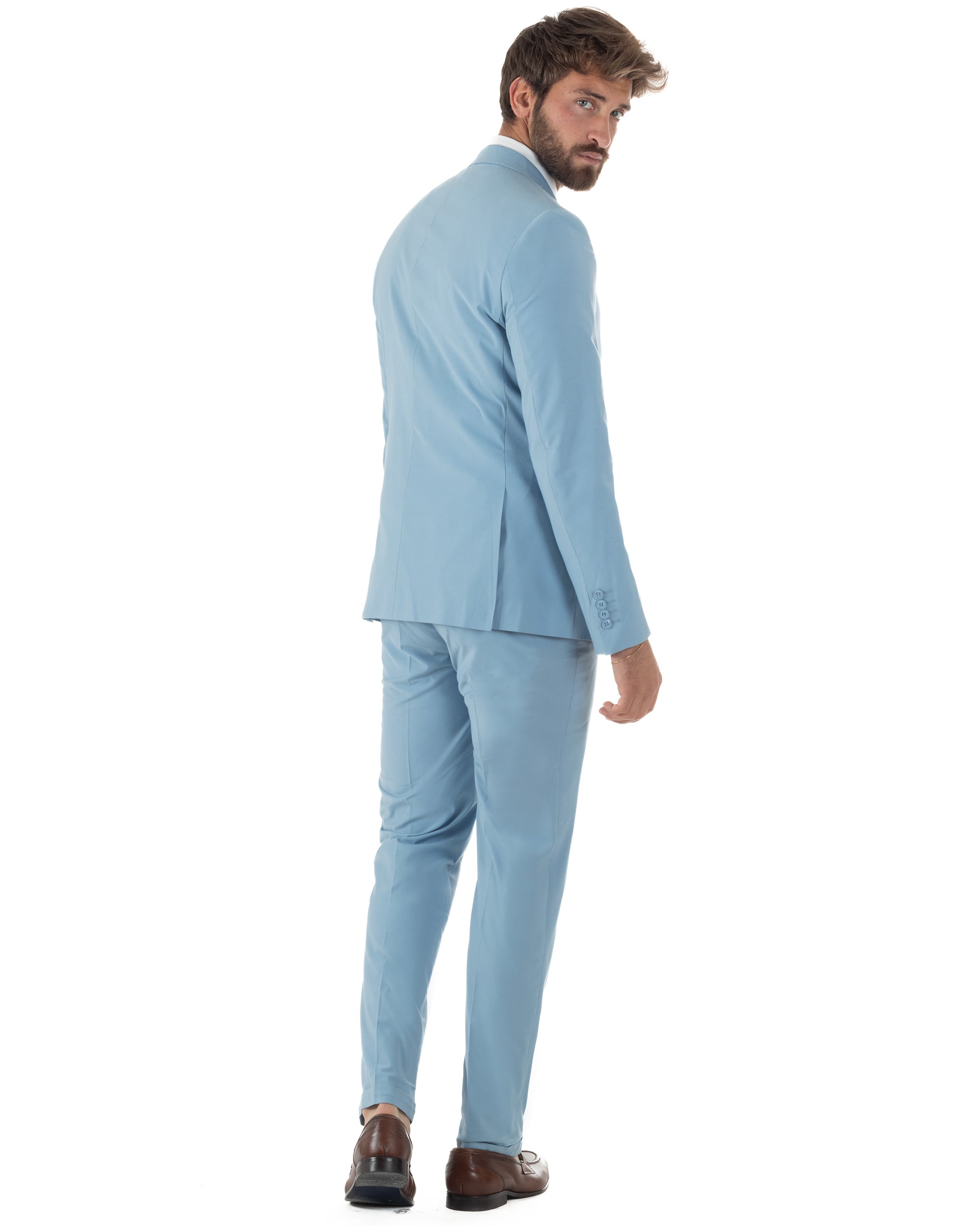 Abito uomo monopetto vestito viscosa completo giacca pantaloni polvere GIOSAL-AE1232A