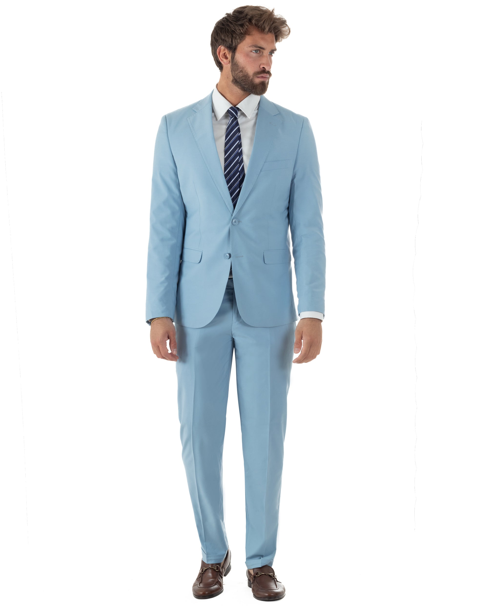 Abito uomo monopetto vestito viscosa completo giacca pantaloni polvere GIOSAL-AE1232A