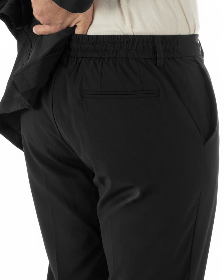 Abito uomo monopetto no stiro completo impermeabile giacca pantaloni nero GIOSAL-AE1238A