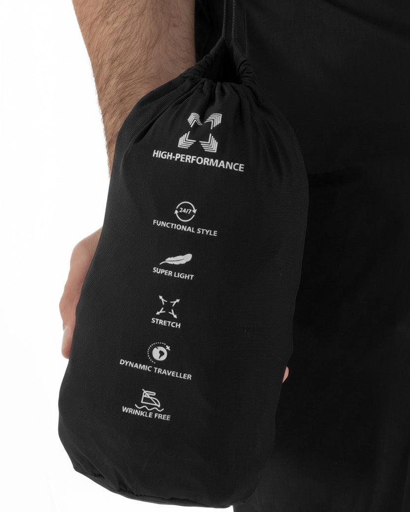 Abito uomo monopetto no stiro completo impermeabile giacca pantaloni nero GIOSAL-AE1238A