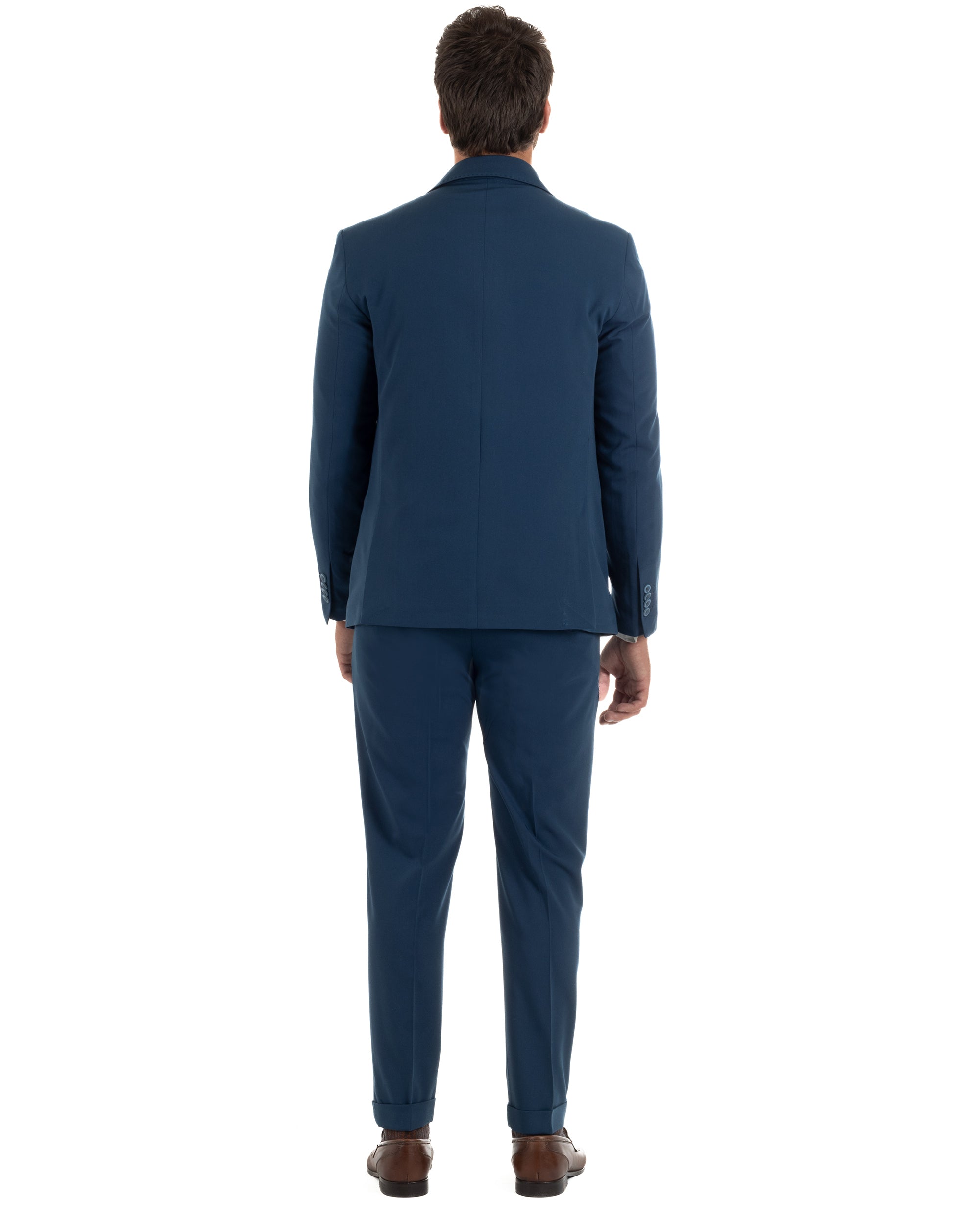 Abito uomo monopetto completo giacca pantaloni slim fit blu GIOSAL-AE1253A